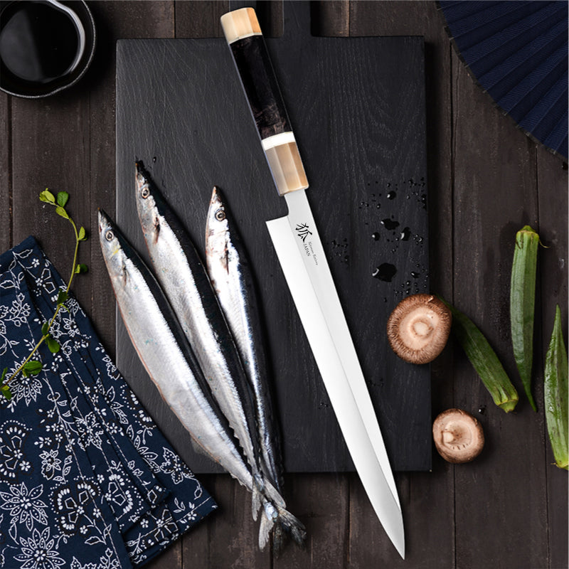 Yanagiba tradizionale INOX - bicolore beige