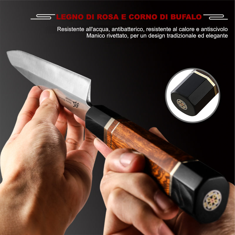 Yanagiba tradizionale INOX - bicolore marrone