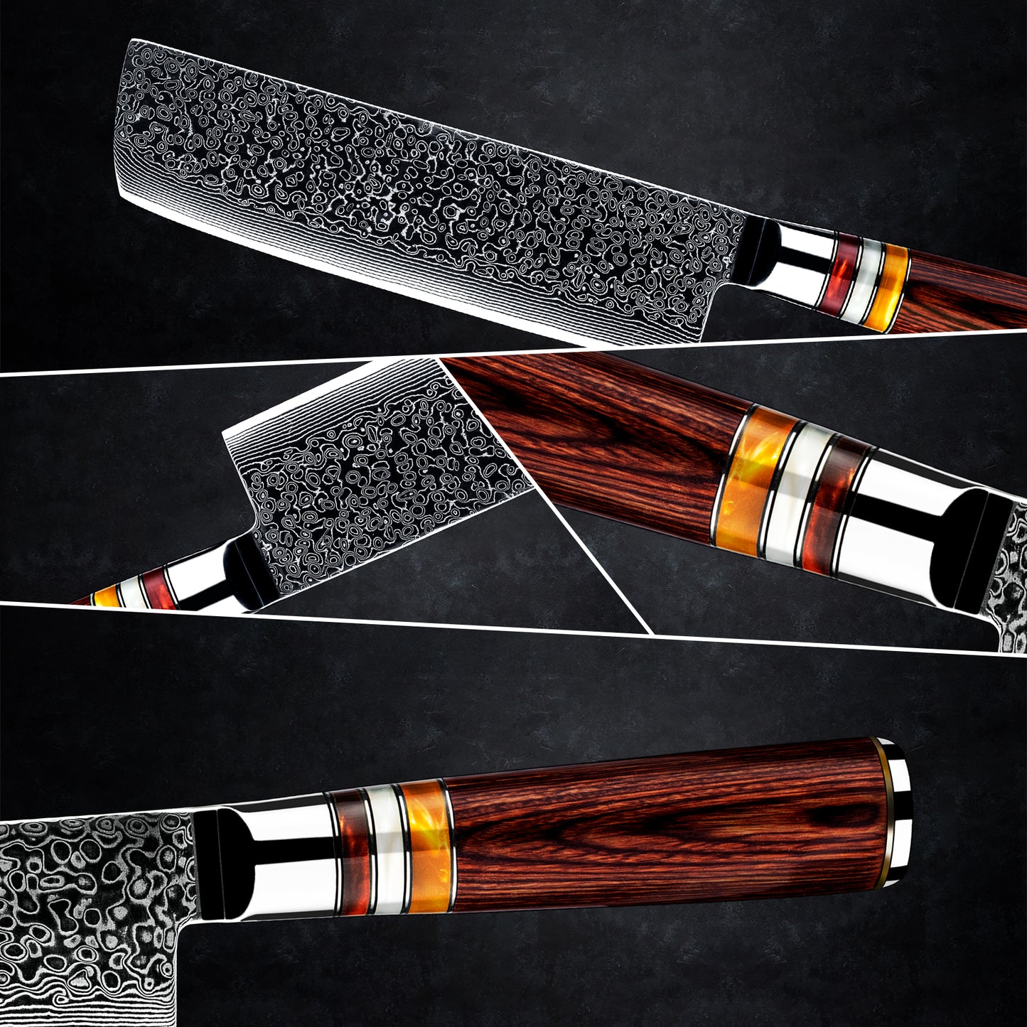 Nakiri in acciaio INOX damascato