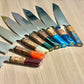 Kiritsuke Santoku con manico multicolore