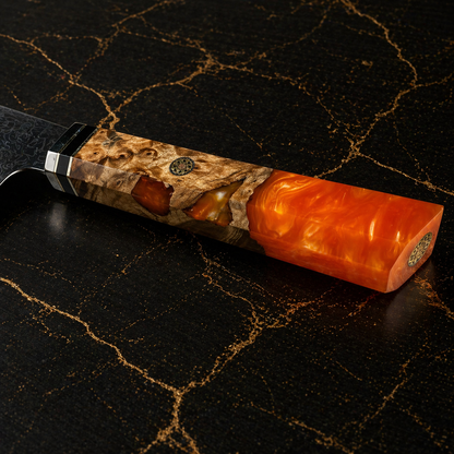 Kiritsuke Santoku con manico multicolore