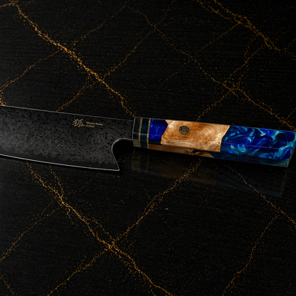 Kiritsuke Santoku con manico multicolore