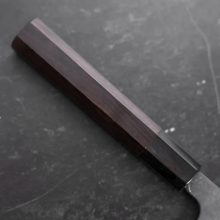 Gyuto in acciaio Aogami #2 Damascus Chokin Drago con Manico in Ebano e Corno di Bufalo