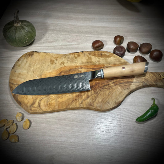 Santoku in acciaio INOX - Legno di Ulivo
