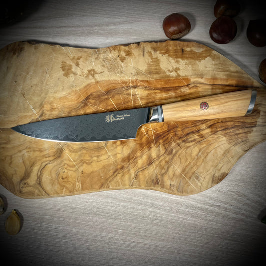 Coltello utility con manico in legno di ulivo