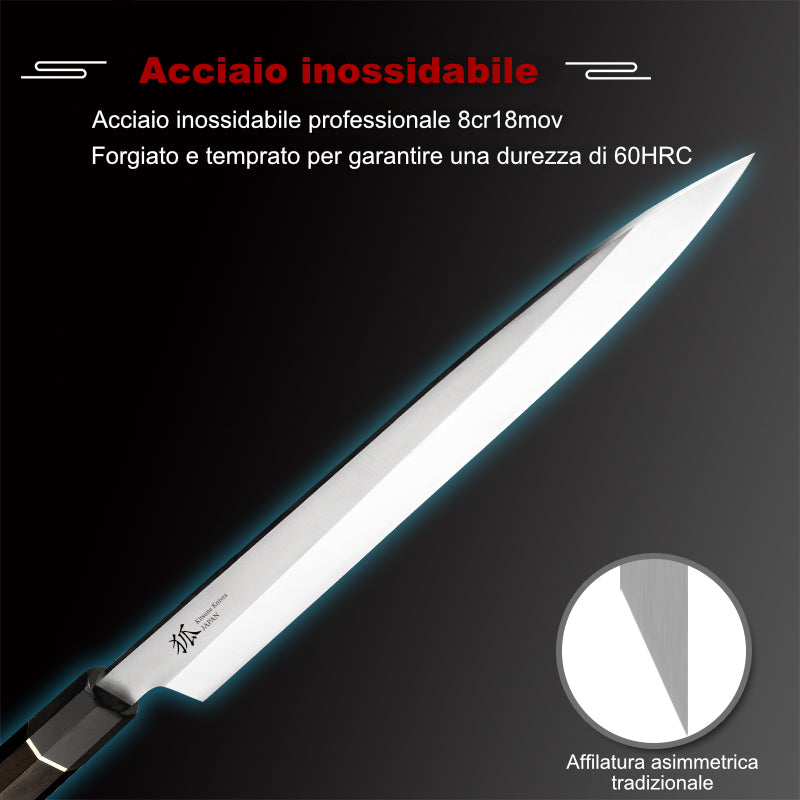 Yanagiba tradizionale INOX - bicolore marrone