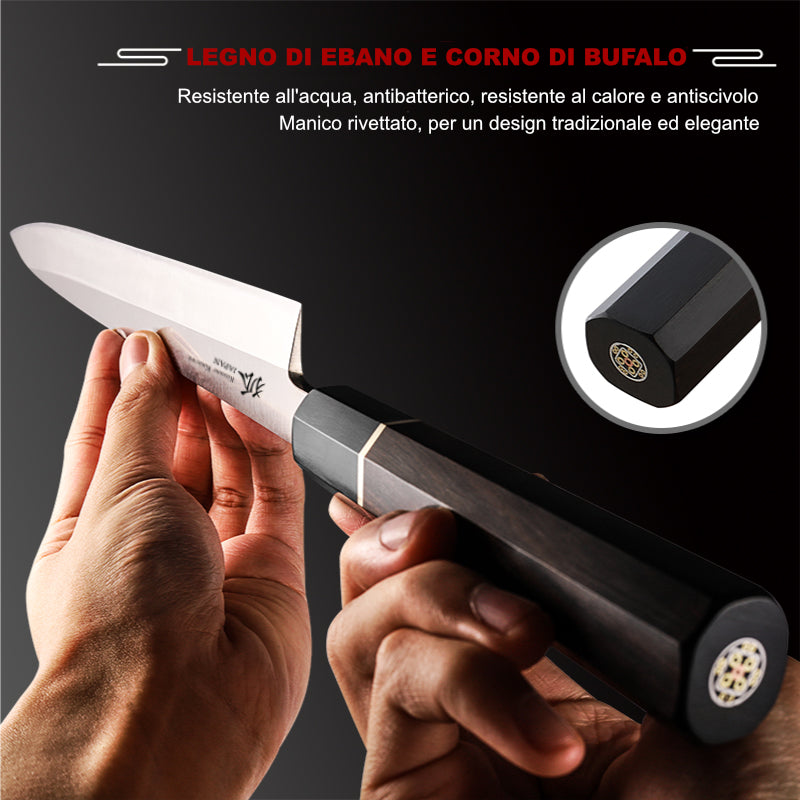 Yanagiba con manico ottagonale rivettato