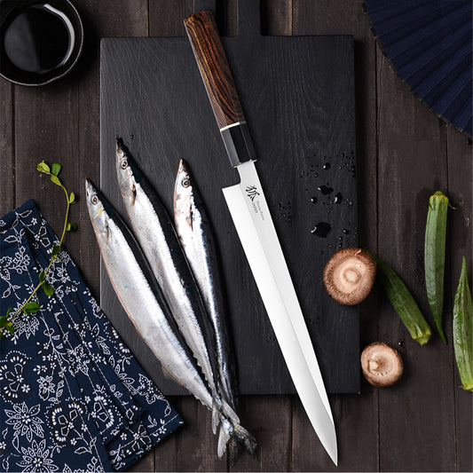 Yanagiba tradizionale INOX - marrone chiaro