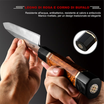 Yanagiba tradizionale INOX - bicolore marrone
