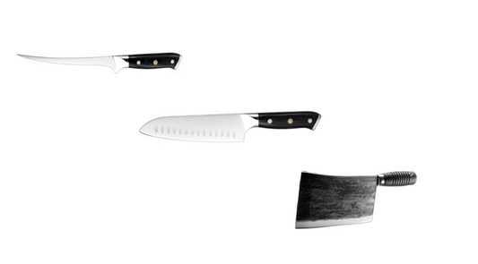 Set di 3 coltelli in acciaio INOX