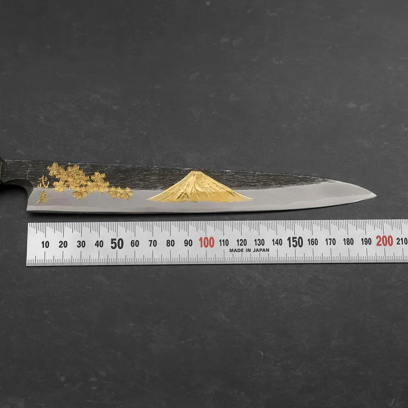 Yanagiba in acciaio Aogami #2 con Manico in Ebano e Corno di Bufalo