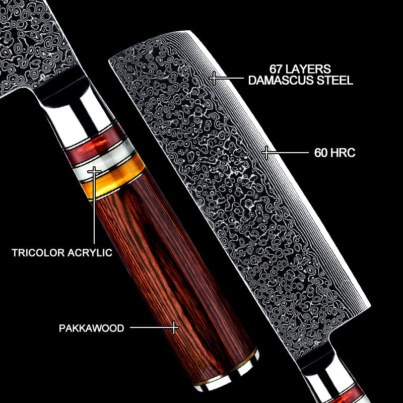 Nakiri in acciaio INOX damascato