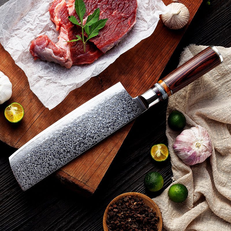 Nakiri in acciaio INOX damascato