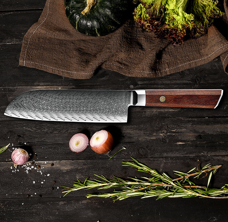 Santoku professionale in acciaio INOX damascato
