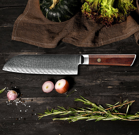 Santoku professionale in acciaio INOX damascato