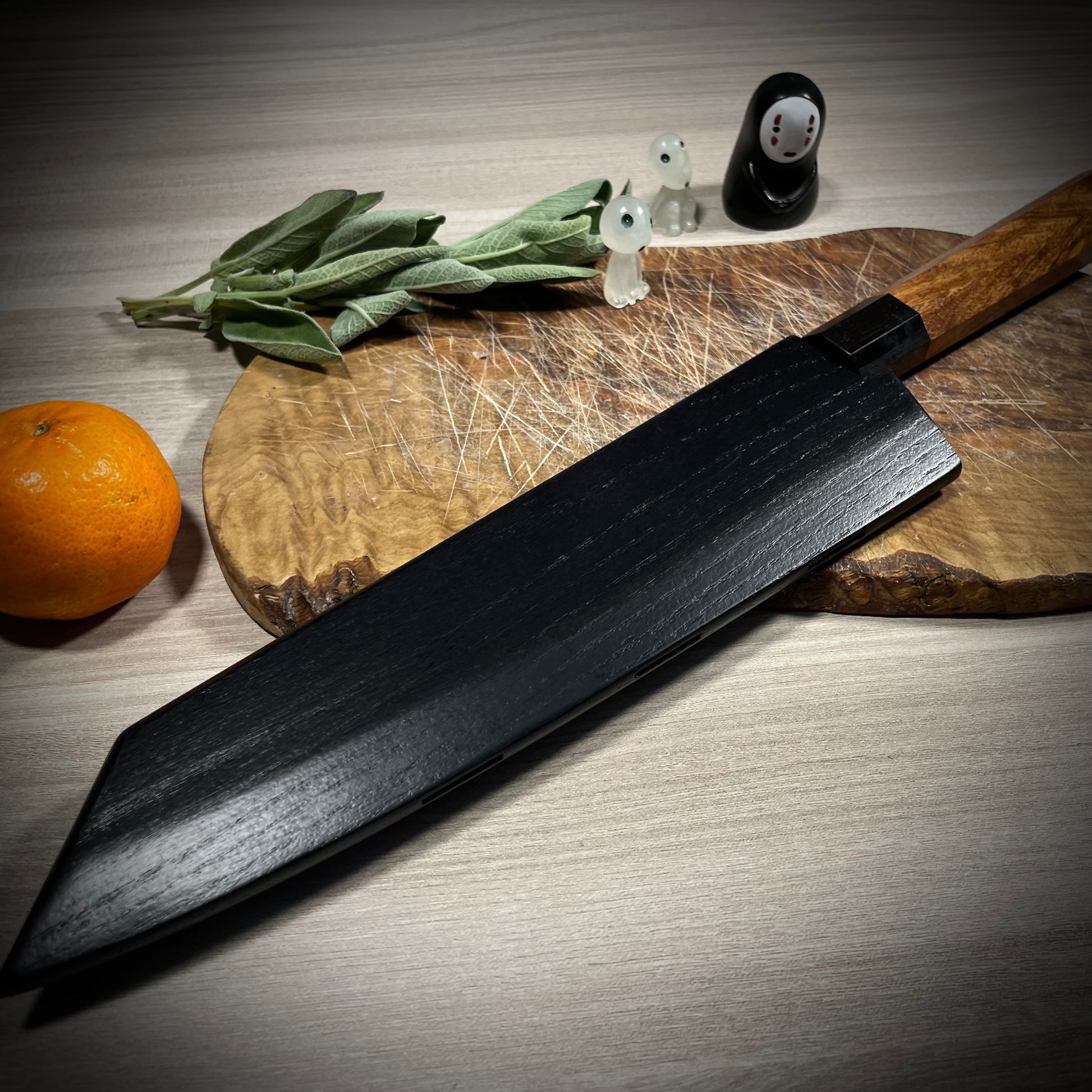 Kiritsuke Santoku con custodia in legno – Kitsune Knives