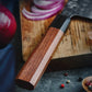 Kiritsuke Santoku in acciaio giapponese, dettaglio del manico